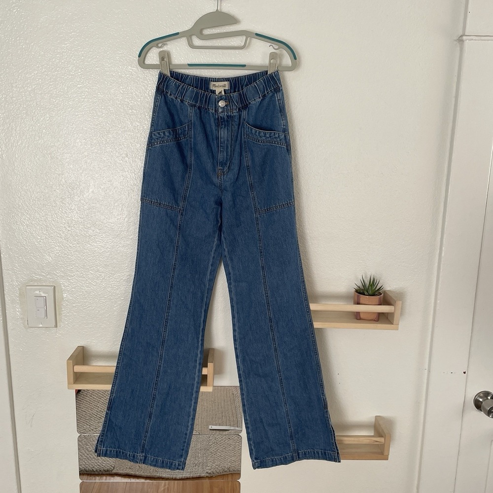 Madewell Denim Pull-On Loose Flare Pants Jeans Size X-Small